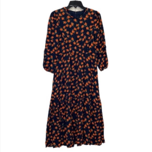 J Crew Flowy Tiered Midi Dress In Poppy Fields Size 0 - Picture 4 of 10
